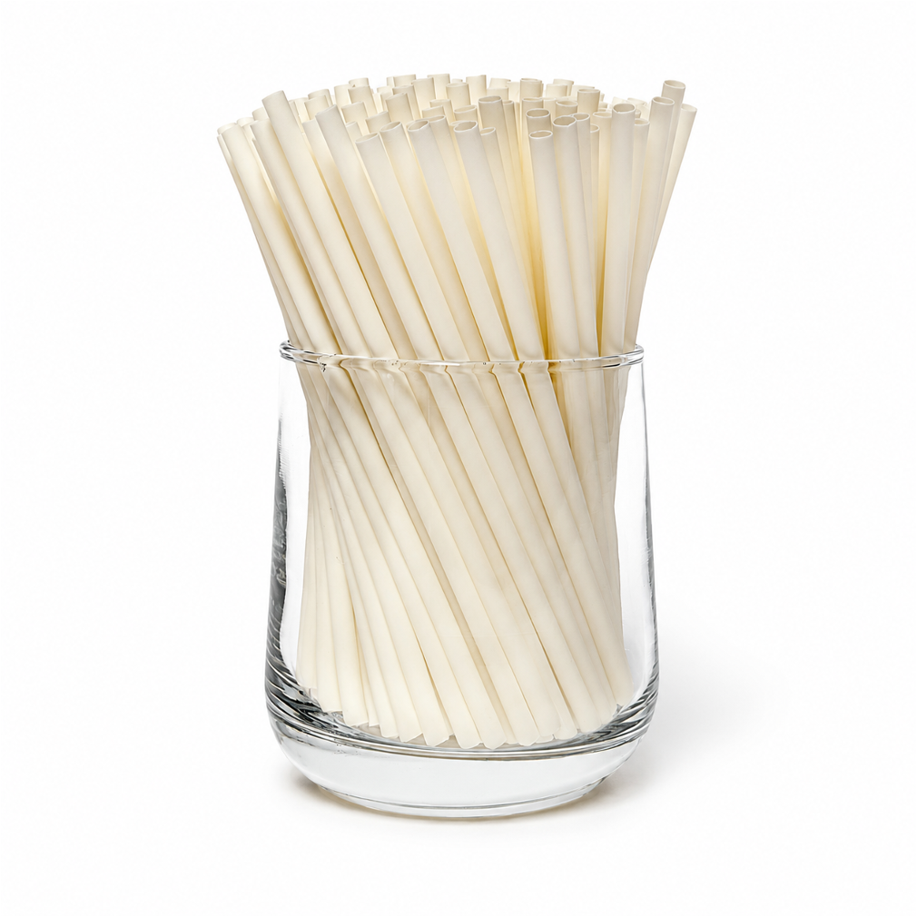 PureStalk 500/1000/10000ct Unwrapped 5mm PHA Straws, Cocktail Size, Eco-Friendly — Made in USA