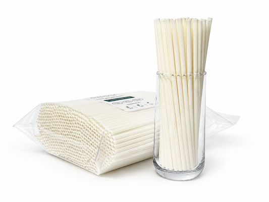 PureStalk 200/500/5000ct Unwrapped 6mm PHA Straws, Standard Size, Eco-Friendly — Made in USA