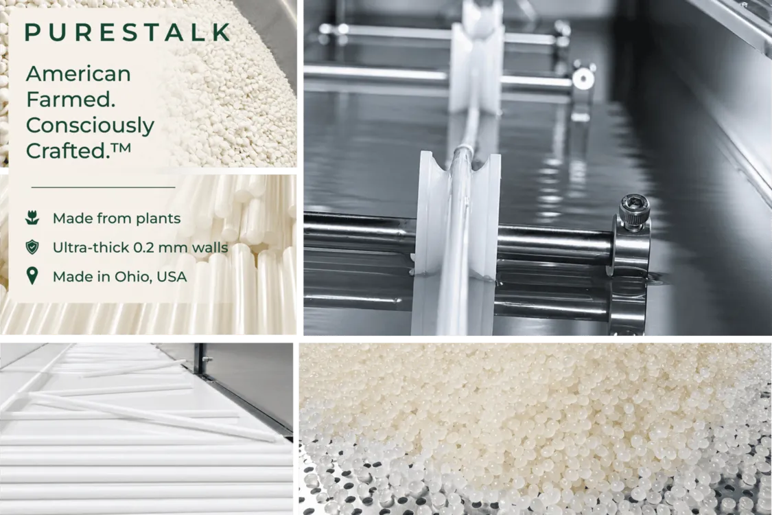PureStalk 500/1000/10000ct Unwrapped 5mm PLA Straws, Cocktail Size, Eco-Friendly — Made in USA